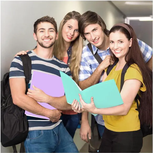 Alt view image 5 of 7 - 3 Hole Pocket Folders, 5 Pcs Pastel Color, Plastic Folder for 3 Ring Binder