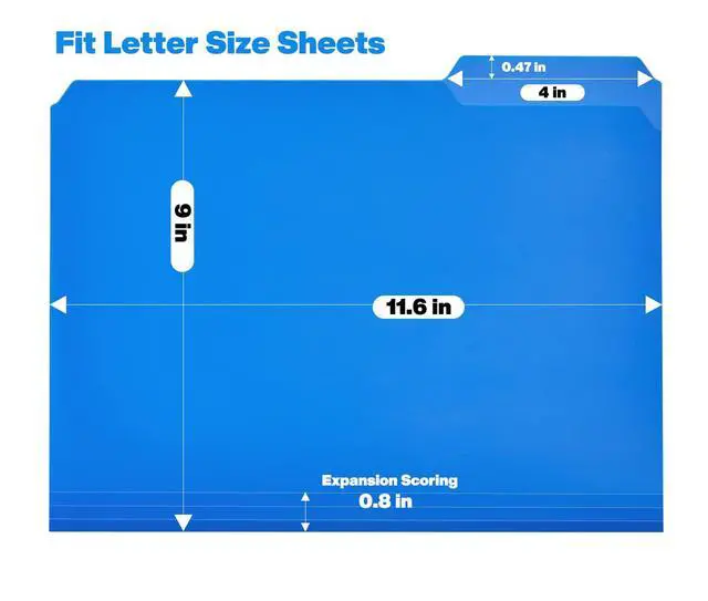 Alt view image 4 of 7 - 9 Pack Plastic File Folders, Letter Size, Erasable Tabs, 9 Colors
