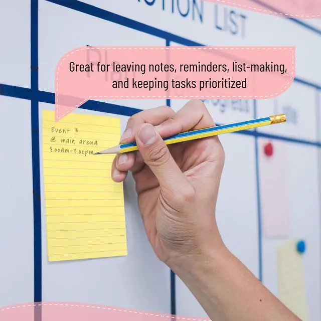 Alt view image 5 of 7 - Lined Sticky Notes, 4" x 6", 6 Pads, 45 Sheets/Pad
