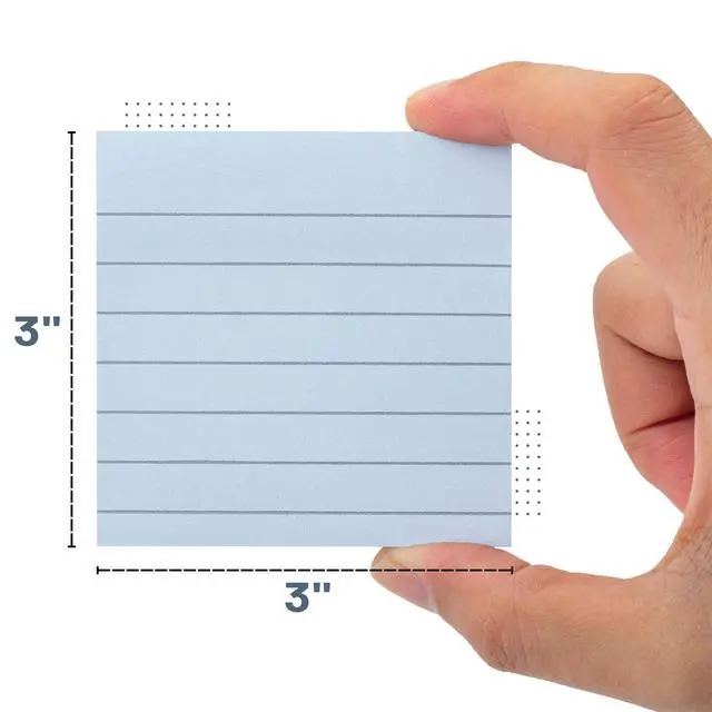 Alt view image 3 of 7 - Lined Sticky Notes, 3" x 3", 6 Pads, 45 Sheets/Pad