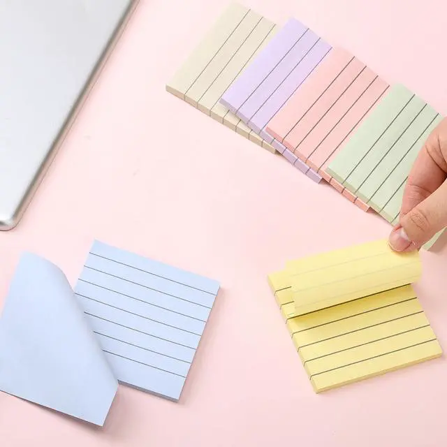 Alt view image 7 of 7 - Lined Sticky Notes, 3" x 3", 6 Pads, 45 Sheets/Pad