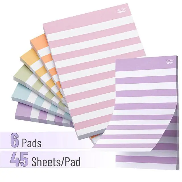 Alt view image 2 of 7 - Lined Sticky Notes, 4" x 6", 6 Pads, 45 Sheets/Pad