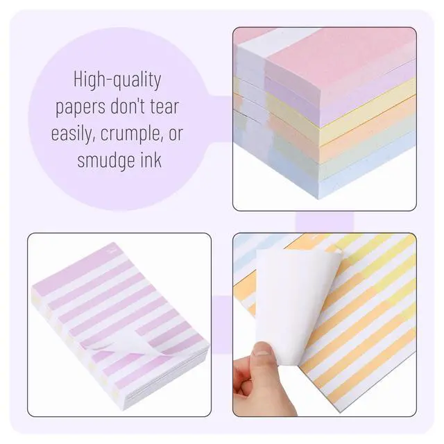 Alt view image 4 of 7 - Lined Sticky Notes, 4" x 6", 6 Pads, 45 Sheets/Pad