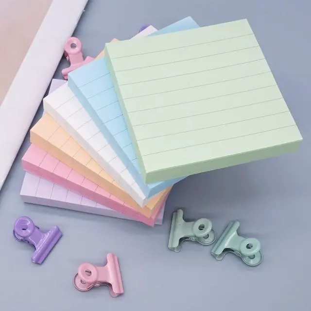 Alt view image 2 of 7 - 3x3in Lined Pop Up Sticky Refills 6 Pads Assorted Color Memo Pads