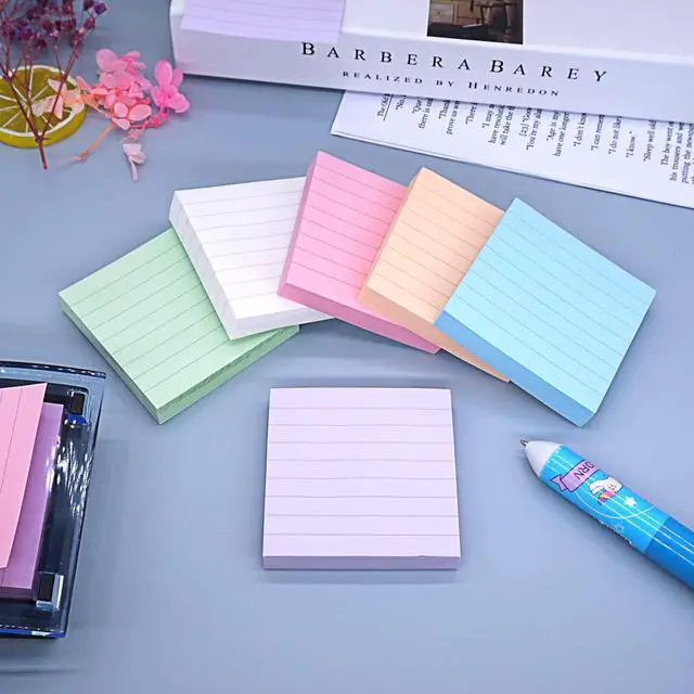 Alt view image 3 of 7 - 3x3in Lined Pop Up Sticky Refills 6 Pads Assorted Color Memo Pads