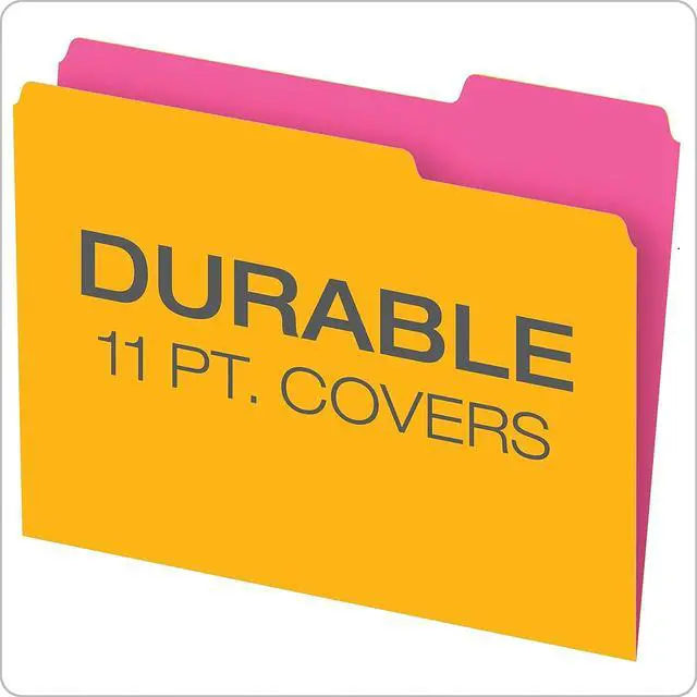 Alt view image 5 of 7 - File Folders, 12-Pack, Letter Size, Twisted Glow Neon Assorted Reversible Colors, 1/3-Cut Staggered Tabs, Versatile Document Organizers for School Classrooms and Professional Office Desks