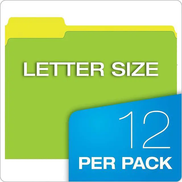 Alt view image 6 of 7 - File Folders, 12-Pack, Letter Size, Twisted Glow Neon Assorted Reversible Colors, 1/3-Cut Staggered Tabs, Versatile Document Organizers for School Classrooms and Professional Office Desks