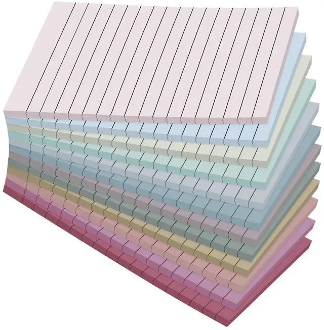 Main image of 12 Pack Lined Sticky Notes in Retro Colors,Sticky Note Pads 4x6 in,Sticky Notes with Lines, Self-Stick Note Pads, Large Rectangular Post it Notes for Office, Home, School, Meeting,30 Sheets/Pad