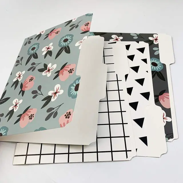 Alt view image 2 of 7 - Cute Decorative File Folders,12 Pack 3-Tab Letter Size, Boho Manila