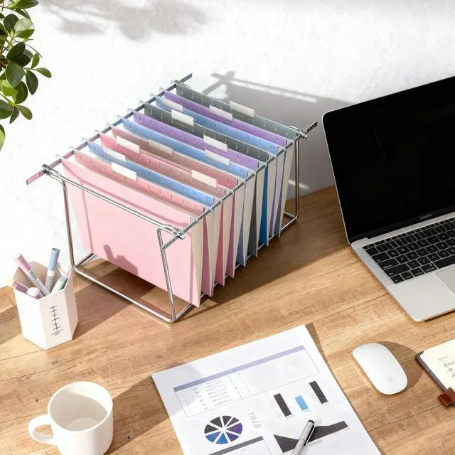 Alt view image 6 of 7 - Hanging File Folders Letter Size, 30-Pack Hanging File Folder with 1/5-Cut Tabs, Pastel File Folders Hanging Organizers for Filing Cabinet, Bulky Files & Medical Charts