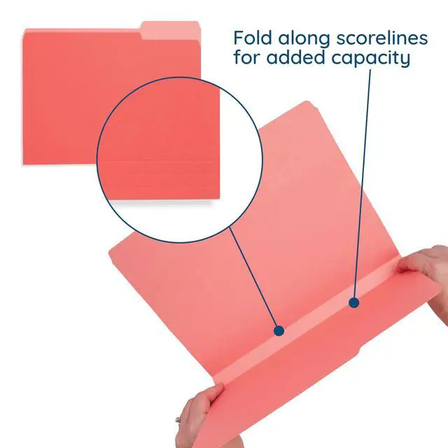 Alt view image 3 of 7 - 100 File Folders, Letter Size, Two-Tone Gem Tones