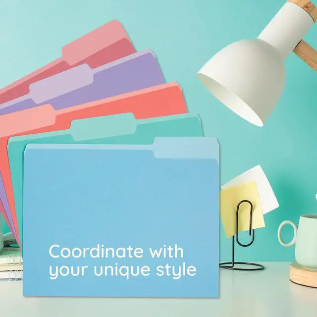 Alt view image 5 of 7 - 100 File Folders, Letter Size, Two-Tone Gem Tones