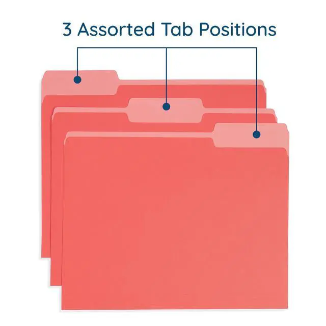 Alt view image 4 of 7 - 100 File Folders, Letter Size, Two-Tone Gem Tones