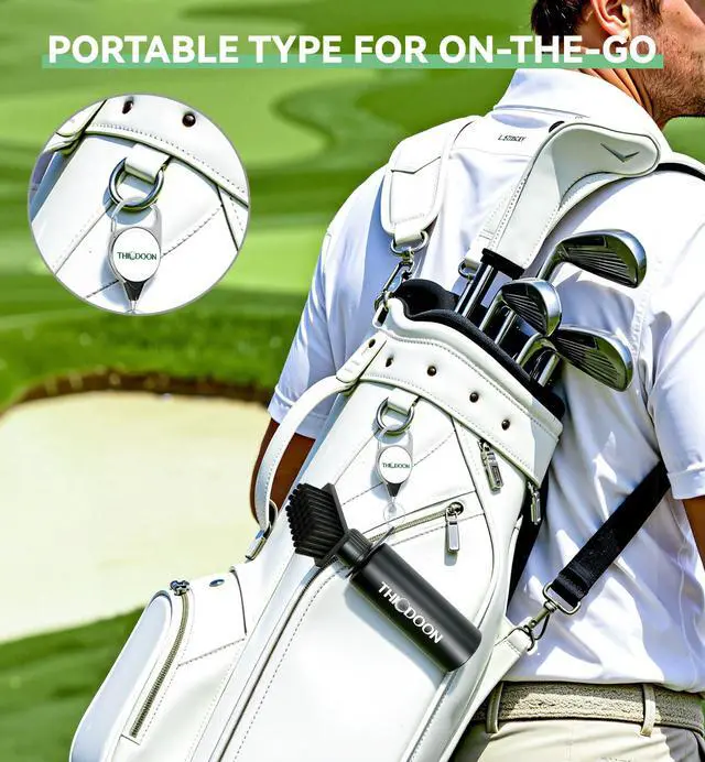 Alt view image 4 of 7 - 2 Pack Black Golf Club Brushes Set with Handy Retractable Clip & 4oz/7.5 Inch Squeeze Water Bottle Easy Cleaning with Nylon Golf Club Cleaner Head Essentials Golf Accessories for Men