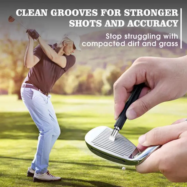 Alt view image 3 of 7 - Pro Golf Club Cleaner Brush with Golf Groove Sharpener Tool Suitable for U & V-Grooves 8 Inches Golf Water Brush with Retractable Clip Hold 5oz of Water Perfect Golf Accessories for Men/Women