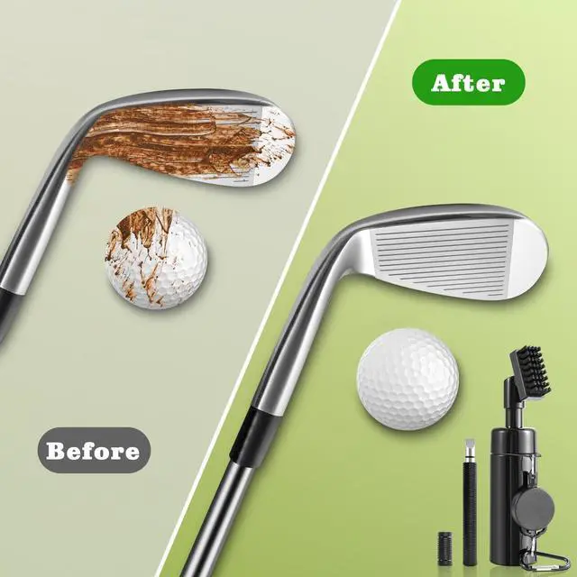 Alt view image 7 of 7 - Pro Golf Club Cleaner Brush with Golf Groove Sharpener Tool Suitable for U & V-Grooves 8 Inches Golf Water Brush with Retractable Clip Hold 5oz of Water Perfect Golf Accessories for Men/Women