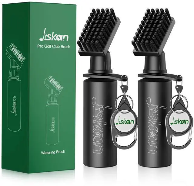 Main image of 2 Pack Pro Golf Club Cleaner Brush Combo with Squeeze Water Bottle 7.5 Inches Holds 4 Ounces of Water, Essentials Golf Accessories for Men, Best Golf Gifts for Men
