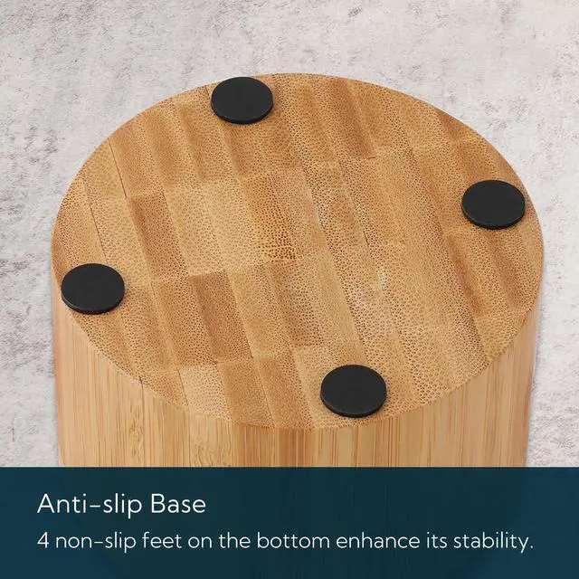 Alt view image 5 of 7 - Bamboo Salt Cellar Bowl Box Container with Built-in Spoon, Elegant Kitchen Salt Dish Holder Saver Jar with Swivel Magnetic Lid to Storage Pepper Spice, 6OZ