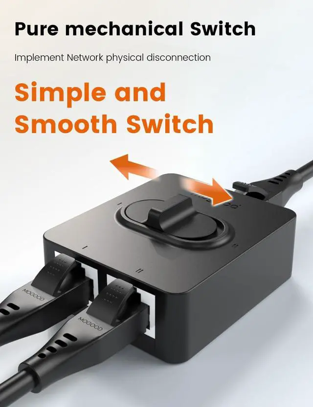 Alt view image 3 of 6 - Gigabit Ethernet Switch 1 in 2 Out Network Splitter