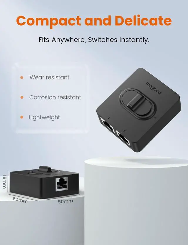 Alt view image 5 of 6 - Gigabit Ethernet Switch 1 in 2 Out Network Splitter
