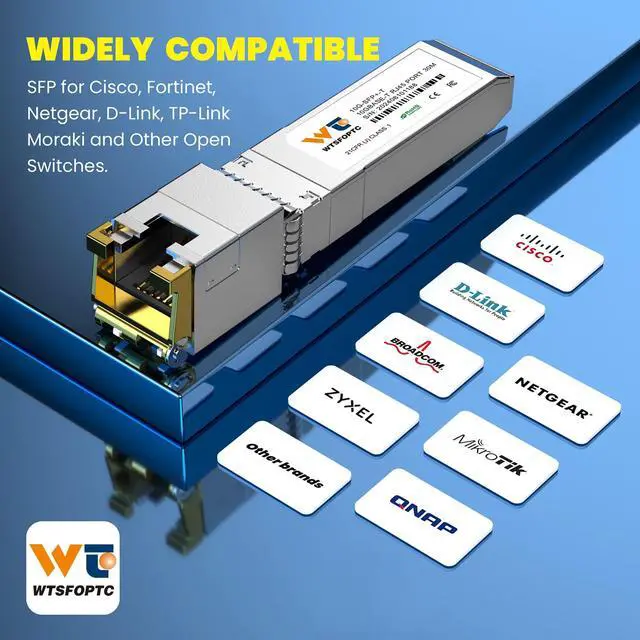 Alt view image 2 of 7 - 10Gb SFP+ to RJ45 Transceiver, 10Gbase-T Copper SFP Ethernet Module