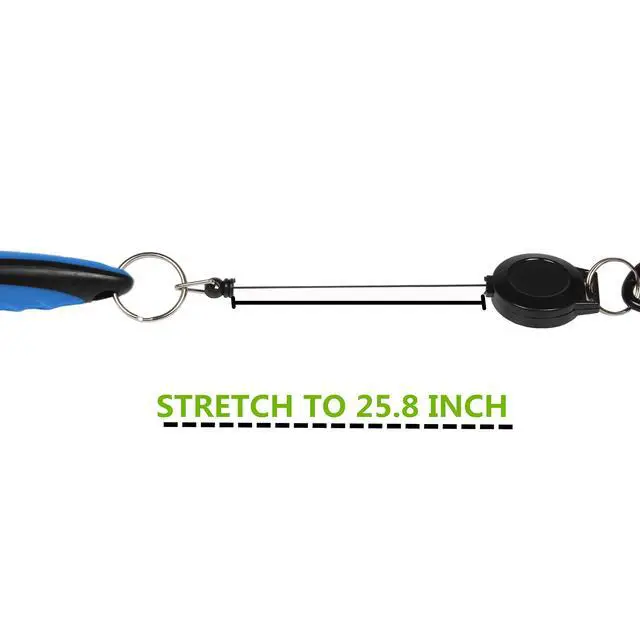 Alt view image 5 of 5 - Golf Club Brush and Club Groove Cleaner 2 Ft Retractable Zip-line Aluminum Carabiner, Lightweight and Stylish, Ergonomic Design, Easily Attaches to Golf Bag(Blue)