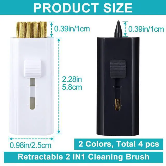 Alt view image 2 of 7 - 4 Pcs Double Side Golf Club Brush, Retractable Golf Brush