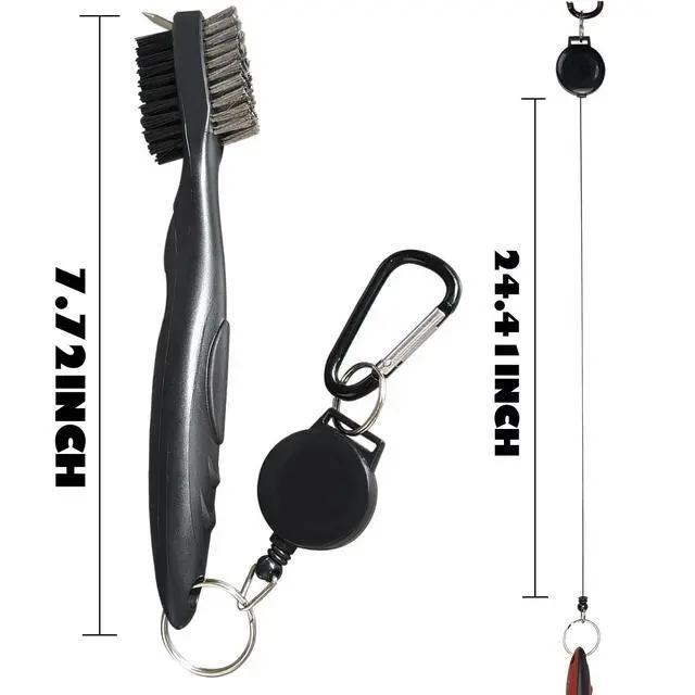 Alt view image 2 of 6 - 2 Pack Golf Club Brush and Club Groove Cleaning Brush Nylon Steel Wire Double-Sided Golf Cleaning Brush, This is a Must-Have Golf Accessory for Golf Enthusiasts (Red + Black)