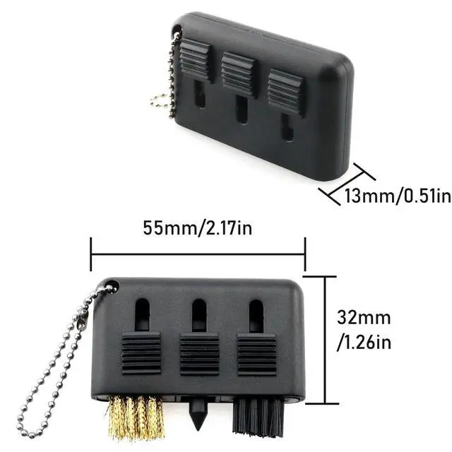 Alt view image 2 of 7 - 3-in-1 Golf Cleaning Brush 2PCS 3 in 1 Black Pocket Portable Retractable Multiple Use Golf Club Groove Cleaner Tool