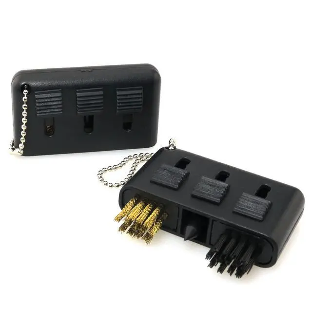 Alt view image 7 of 7 - 3-in-1 Golf Cleaning Brush 2PCS 3 in 1 Black Pocket Portable Retractable Multiple Use Golf Club Groove Cleaner Tool