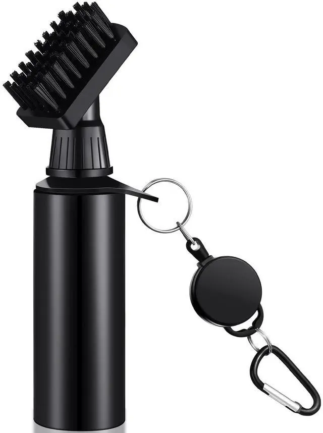 Main image of 1 Pack Golf Clubs Cleaning Water Brush, Retractable Aluminum Climbing Hook Golf Club Groove Cleaner, Nylon Brush Head and Squeeze Water Bottle Holds 4 Ounces
