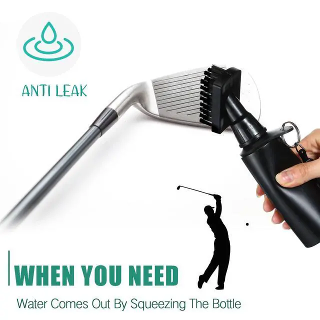 Alt view image 4 of 7 - 1 Pack Golf Clubs Cleaning Water Brush, Retractable Aluminum Climbing Hook Golf Club Groove Cleaner, Nylon Brush Head and Squeeze Water Bottle Holds 4 Ounces