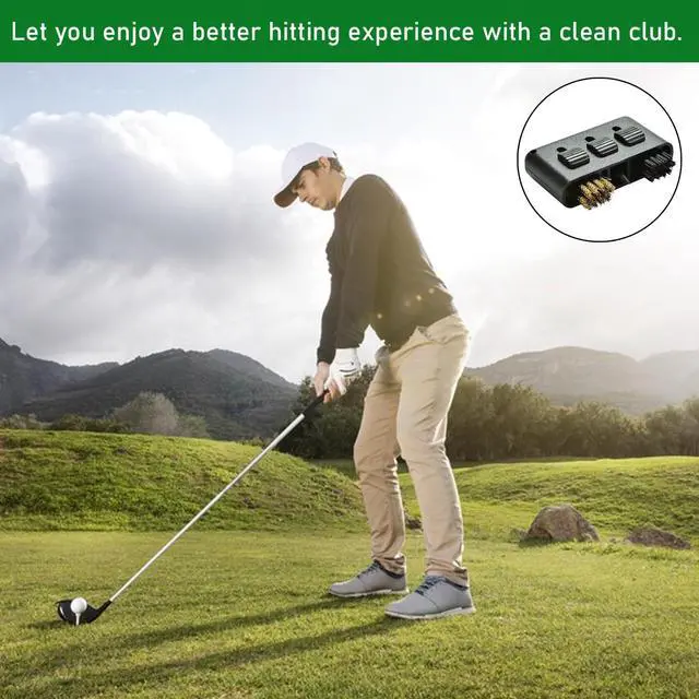 Alt view image 6 of 6 - Golf Club Brush Cleaner Set, 3-in-1 Portable Groove Cleaning Tool, Pack of 3, Black