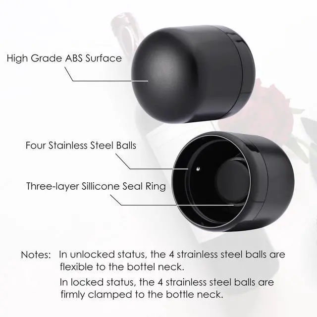 Alt view image 4 of 6 - Wine Stoppers for Wine Bottles, Silicone Reusable Corks with Twist Lock and Unlock, Gift Idea for Christmas, Thanksgiving, Parties - Set of 4