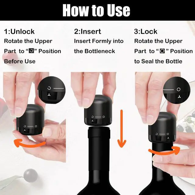 Alt view image 5 of 6 - Wine Stoppers for Wine Bottles, Silicone Reusable Corks with Twist Lock and Unlock, Gift Idea for Christmas, Thanksgiving, Parties - Set of 4
