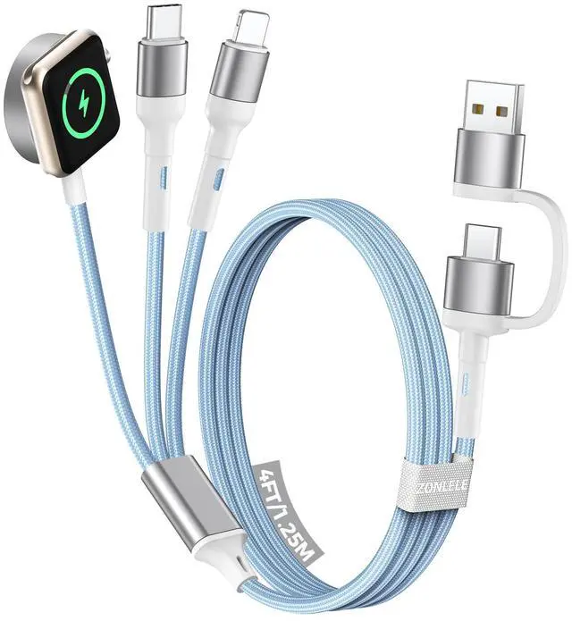 Main image of Blue Travel Essentials for Apple Watch Charger,Multi Charging Cable for iPhone 17,iWatch Charger USB C Cord,Car Cruise RV Camping Essentials 2026 for iWatch Ultra/11&iPhone 16/15, Xbox One Cables