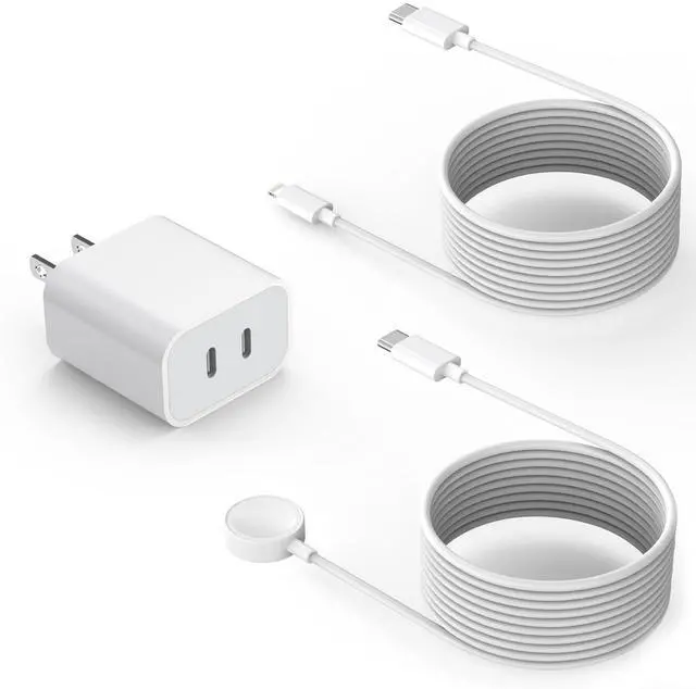 Main image of Fast Charger for Apple Watch Charger,iPhone Dual Port Wall Charging Block with 6.6FT Magnetic Wireless Cable for iWatch Charger,USB C to Lightning Cable for iWatch Series 11/10/9/8/7/6/SE2/5/iPhone 14