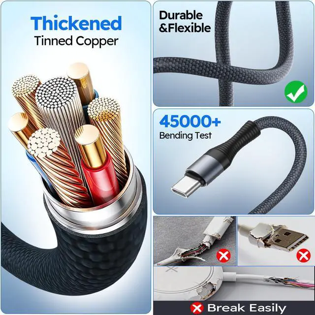 Alt view image 4 of 6 - Travel Essentials 3in2 Multi Charging Cable for iPhone Watch Charger,2PK6FT