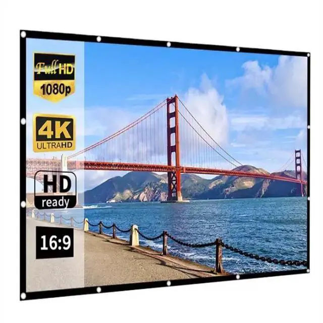 Main image of 120-inch Projector Screen, Washable, Easy-to-Install Projector Screen Outdoor, Suitable for Office, Home Theater, Outdoor and Indoor Use