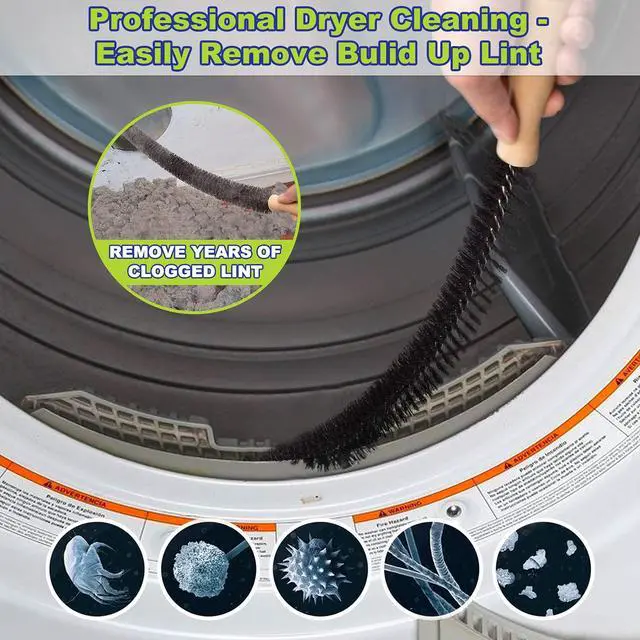 Alt view image 3 of 7 - 2 Pieces Dryer Vent Cleaner Kit, Dryer Lint Vacuum Attachment with Dryer Lint Remover Brush for Power Washer and Dryer Vent Vacuum Hose Cleaner Replacement Parts, Blue