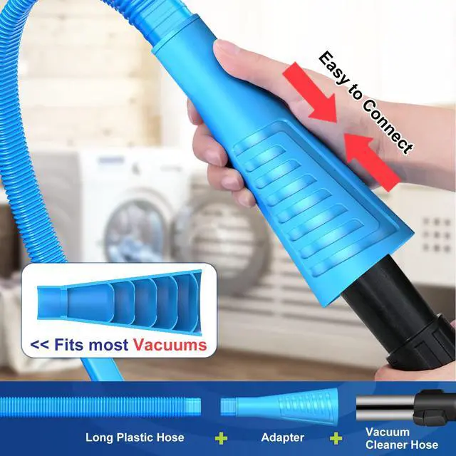 Alt view image 4 of 7 - 2 Pieces Dryer Vent Cleaner Kit, Dryer Lint Vacuum Attachment with Dryer Lint Remover Brush for Power Washer and Dryer Vent Vacuum Hose Cleaner Replacement Parts, Blue