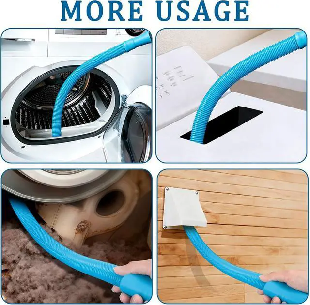 Alt view image 4 of 6 - 4 Pieces Dryer Vent Cleaner Kit with Dryer Vacuum Hose Attachment