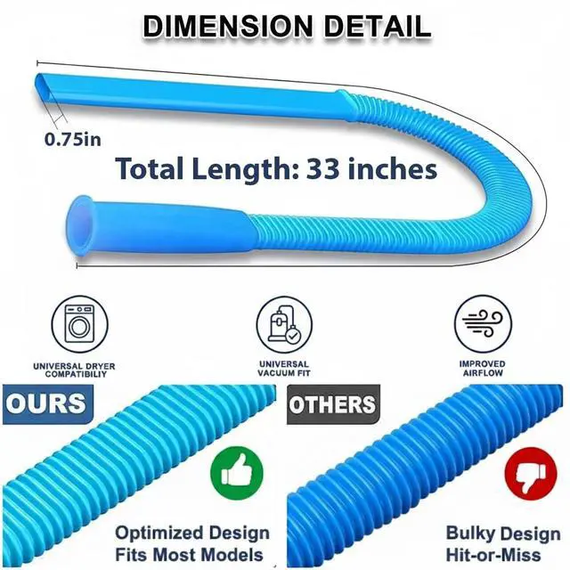 Alt view image 2 of 7 - Clothes Dryer Vent Cleaner Kit with Vacuum Hose Attachment Brush, Lint Remover, Dryer Vent Vacuum Hose