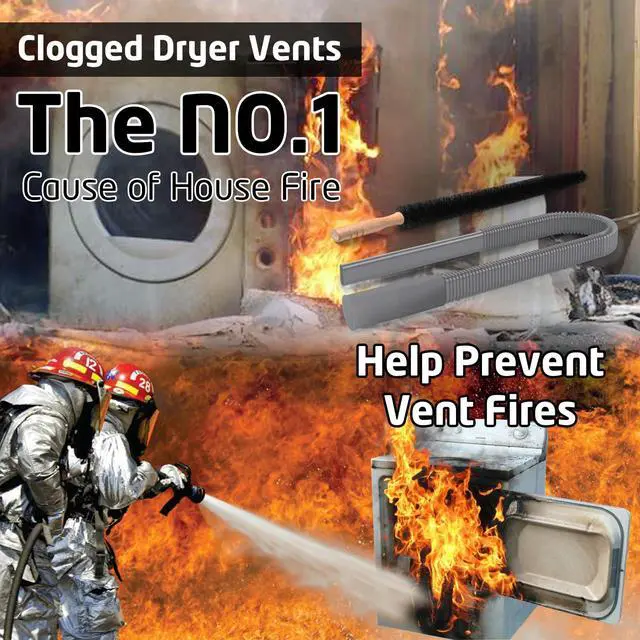 Alt view image 7 of 7 - 2Pcs Dryer Vent Cleaner Kit Universal Vacuum Hose Attachment & Brush