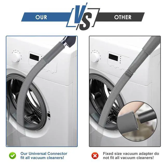 Alt view image 4 of 7 - 2Pcs Dryer Vent Cleaner Kit Universal Vacuum Hose Attachment & Brush
