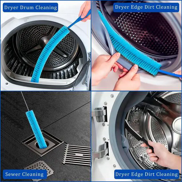 Alt view image 5 of 6 - Dryer Vent Cleaner Kit with Dryer Vacuum Hose Attachment, 4-in-1 Multi-Lint Remover Brush, Suitable for Most Vacuum Cleaners for Efficient, Safe, and Thorough Dryer Lint Cleaner Tools (Blue)