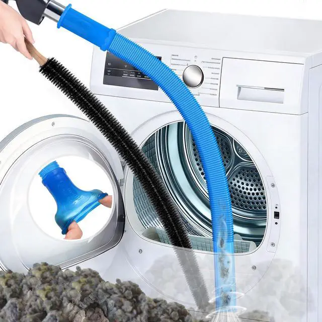 Main image of 2 Pieces Upgraded Dryer Vent Cleaner Kit - Universal Vacuum Hose Attachment & Dryer Lint Brush, Compatible with Most Vacuum Cleaner, Quickly Lint Remover, Blue