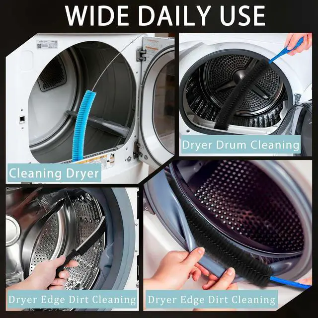 Alt view image 5 of 6 - Dryer Vent Cleaner Kit,Vacuum Hose&Brush for Lint Trap Duct Cleaning,Black