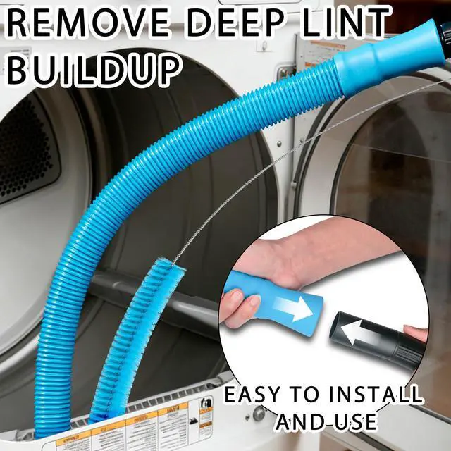 Alt view image 3 of 6 - Dryer Vent Cleaner Kit,Vacuum Hose&Brush for Lint Trap Duct Cleaning,Black