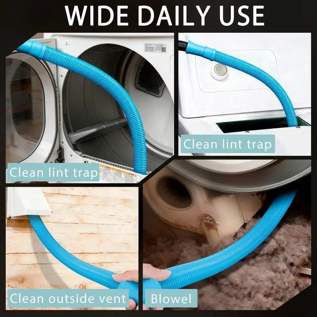 Alt view image 4 of 6 - Dryer Vent Cleaner Kit,Vacuum Hose&Brush for Lint Trap Duct Cleaning,Black